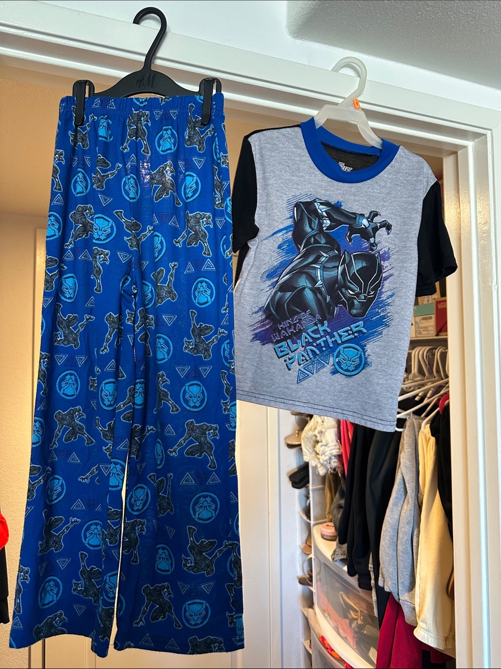 Marvel Black Panther Blue and Gray Boys' Pajama Set